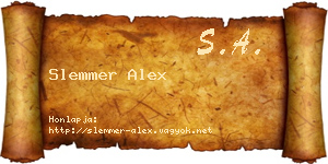 Slemmer Alex névjegykártya